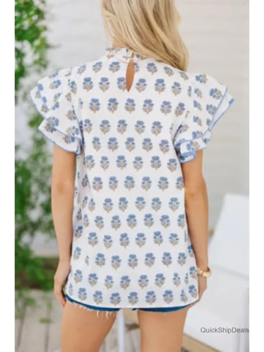 Y2K Ruffle Cap Sleeve V Neck Peplum Blouse Top